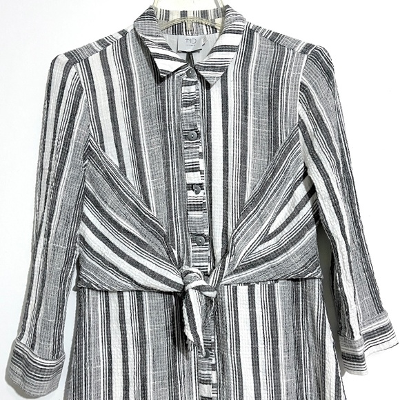 HD in Paris ANTHROPOLOGIE Tie-Waist Striped Shirt Dress - Picture 5 of 12
